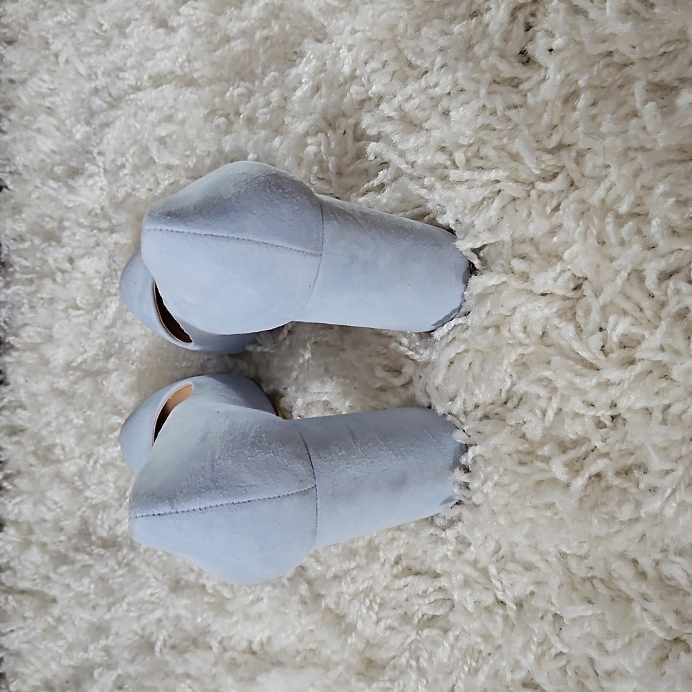 M.Gemi The Lustro 70mm Powder Light Suede Block Heels Pumps Size EU 38.5/US 8.5 - Picture 2 of 10